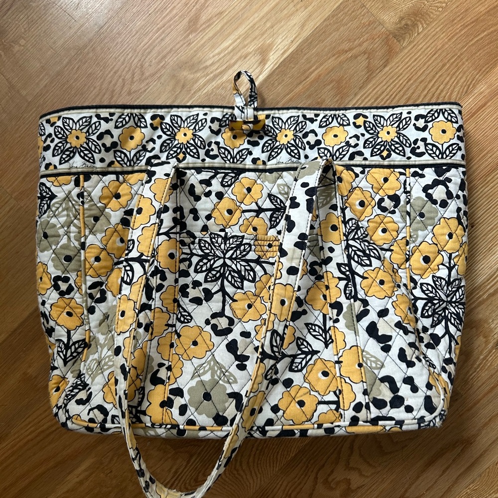 Vera Bradley Floral Yellow and Black Tote Bag